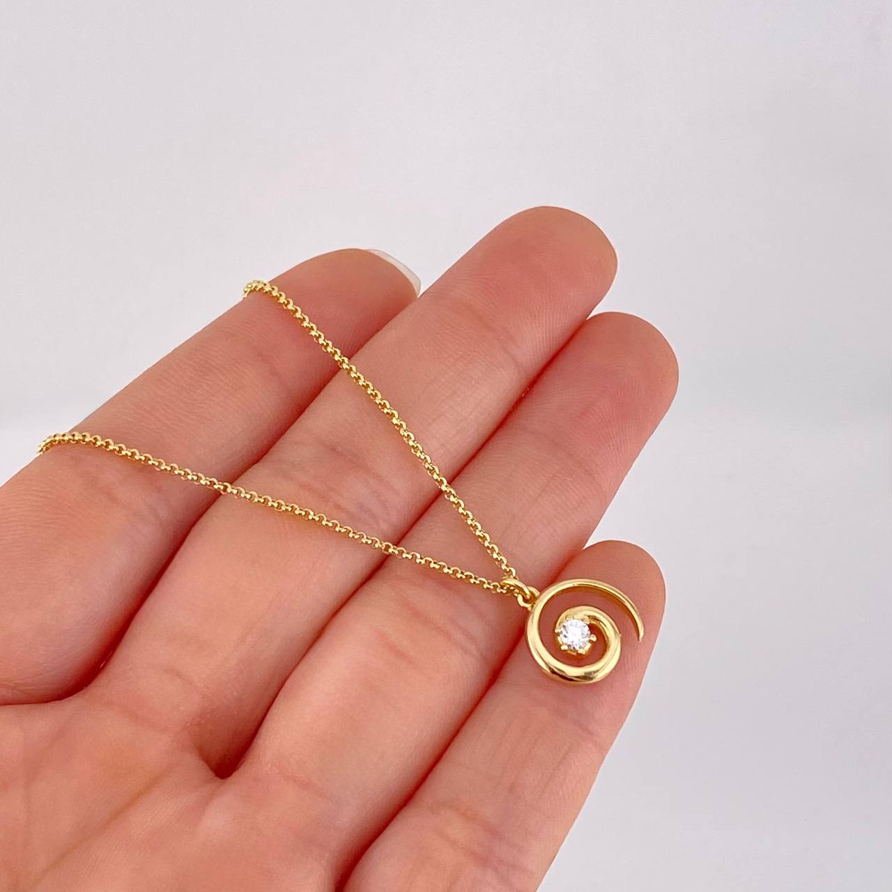 Cadena Aro Seguido Caracol 3.15g / 40cm / 1.25mm Plata Vermeil 925