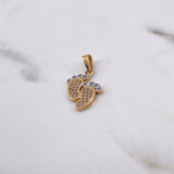 Dije Pies 1.5gr / 2cm / Circones Blancos Dos Oros Amarillo Blanco 18K $