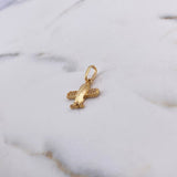 Dije Avion 1.25gr / 2cm / Circones Blancos Oro Amarillo 18K &