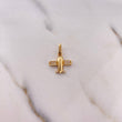 Dije Avion 1.25gr / 2cm / Circones Blancos Oro Amarillo 18K &