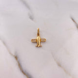 Dije Avion 1.25gr / 2cm / Circones Blancos Oro Amarillo 18K &