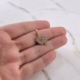Dije Pies 1.5gr / 2cm / Circones Blancos Dos Oros Amarillo Blanco 18K $