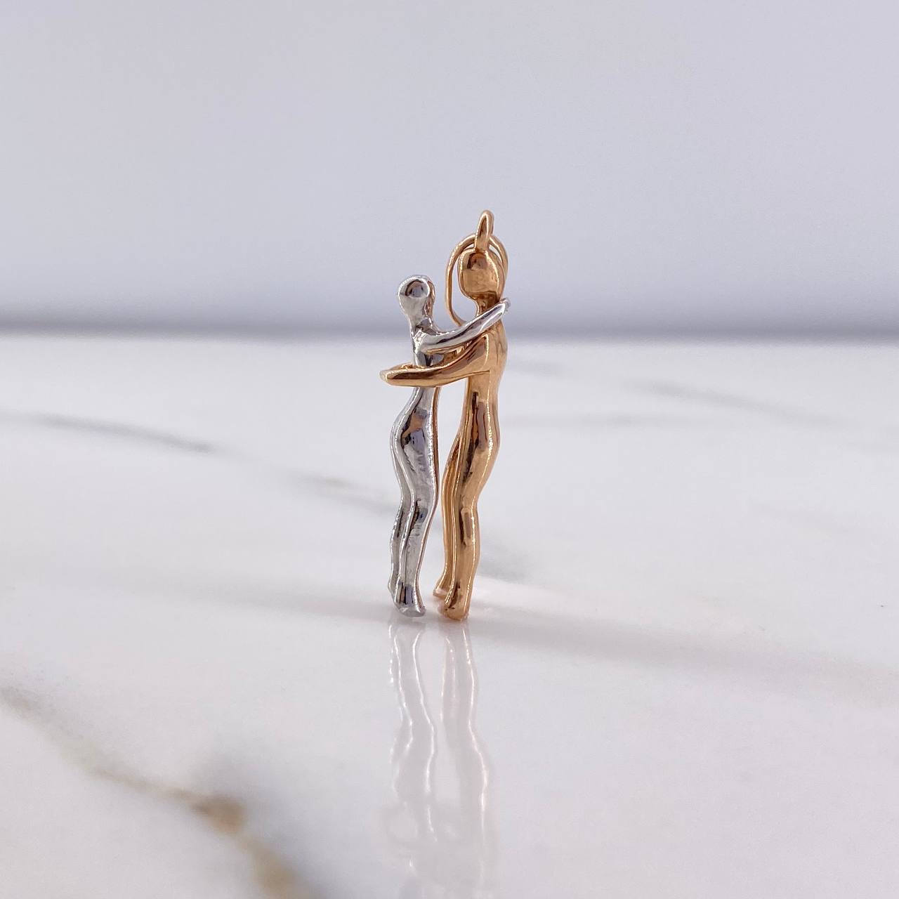 Dije Pareja 4.85gr / 3.2cm / Dos Oros Blanco Rosa 18K #