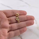 Dije Raquetas 1.95gr / 2.4cm / Circones Azules Blancos Oro Amarillo 18K $