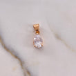 Dije Gota Canasta 1.45gr / 1.6cm / Circon Blanco Oro Rosa 18K $