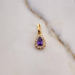 Dije Halo Gota 1.2gr / 1.8cm / Circones Morado Blancos Oro Amarillo 18K #