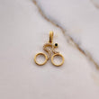 Dije Bicicleta 1.55gr / 2.3cm / Circones Negro Blancos Oro Amarillo 18K #
