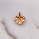 Dije Corazon Medalla Fe 1.4gr / 1.8cm / Circones Blancos Oro Rosa 18K $