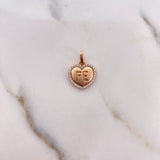 Dije Corazon Medalla Fe 1.4gr / 1.8cm / Circones Blancos Oro Rosa 18K $