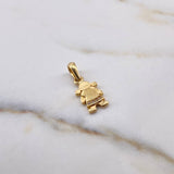 Dije Niña 1.1gr / 2.1cm / Circones Blancos Oro Amarillo 18K #