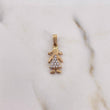 Dije Niña 1.25gr / 2.1cm / Circones Blancos Oro Amarillo 18K $