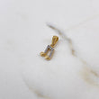 Dije Nota Musical 0.9gr / 1.8cm / Circones Blancos Dos Oros Amarillo Blanco 18K #