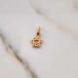 Dije Huella 0.5gr / 1.4cm / Circones Negros Oro Rosa 18K &