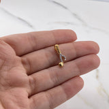 Dije Nota Musical 0.75gr / 1.7cm / Circones Blancos Dos Oros Amarillo Blanco 18K $
