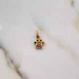 Dije Huella 0.55gr / 1.4cm / Circones Colores Oro Amarillo 18K #