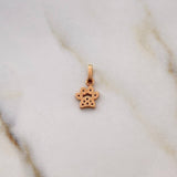 Dije Huella 0.5gr / 1.4cm / Circones Blancos Oro Rosa 18K &