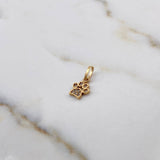 Dije Huella 0.5gr / 1.4cm / Circones Blancos Oro Amarillo 18K #