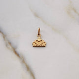 Dije Corona Corazon 0.45gr / 1.3cm / Plano Oro Amarillo 18K $