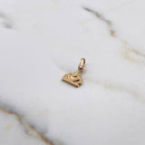 Dije Corona Corazon 0.45gr / 1.3cm / Plano Oro Amarillo 18K $