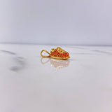 Dije Zapato 2.65gr / 2.2cm / Circones Naranjas Oro Amarillo 18K #