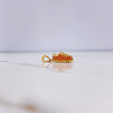Dije Zapato 2.65gr / 2.2cm / Circones Naranjas Oro Amarillo 18K #