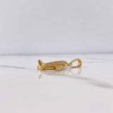 Dije Avion 2.75gr / 2.5cm / Circones Blancos Oro Amarillo 18K &