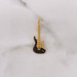 Dije Guitarra Electrica 2.2gr / 3cm / Circones Negros Oro Amarillo 18K &