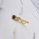 Dije Guitarra Electrica 2.2gr / 3cm / Circones Negros Oro Amarillo 18K &