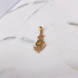 Dije Ancla Timon 2.65gr / 3.5cm / Circones Verdes Blancos Oro Rosa 18K $