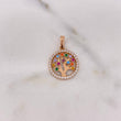 Dije Arbol De la Vida 1.9gr / 2.3cm / Circones Colores Oro Rosa 18K $