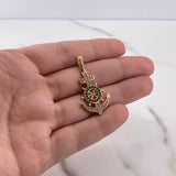 Dije Ancla Timon 2.65gr / 3.5cm / Circones Verdes Blancos Oro Rosa 18K $