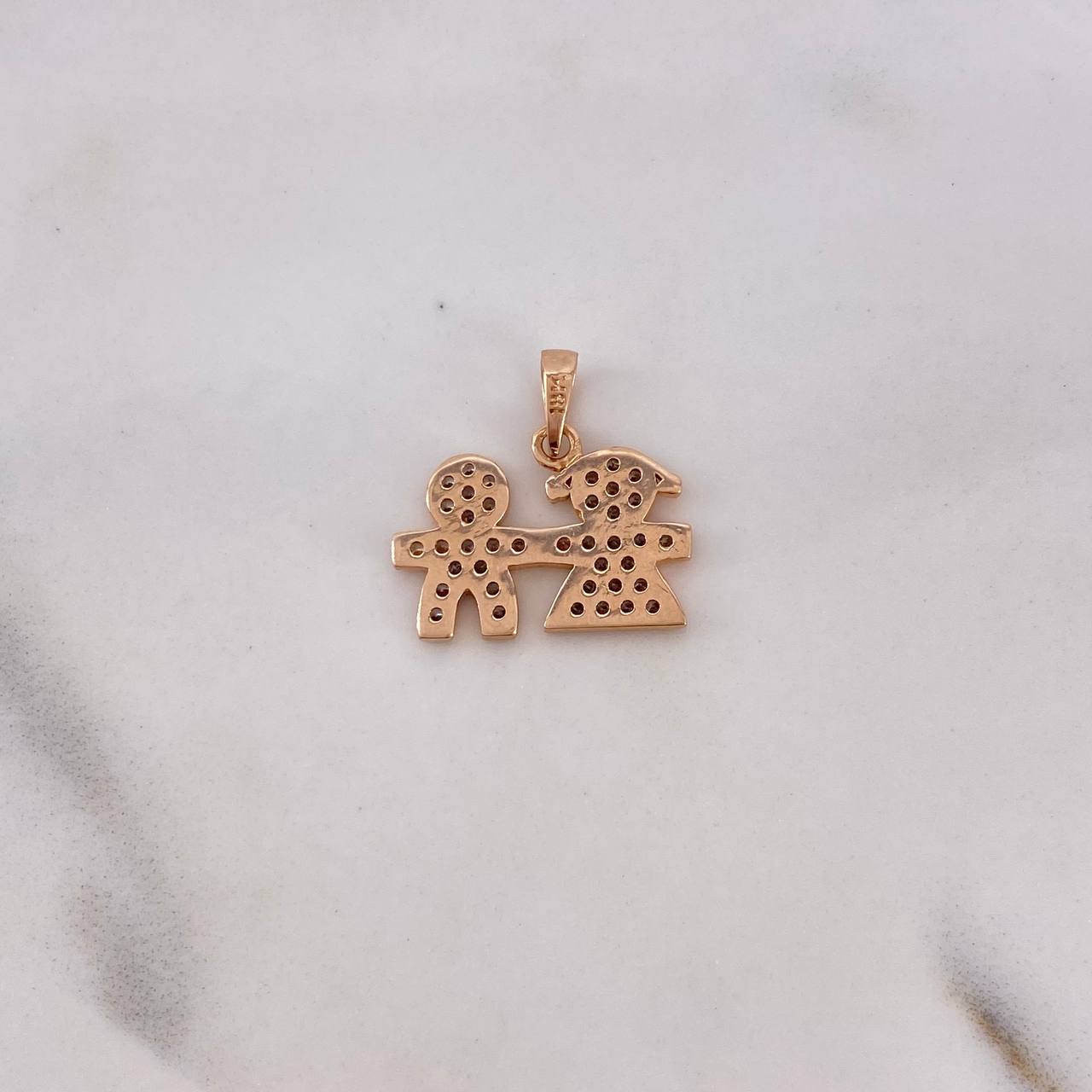 Dije Niño - Niña 1.6gr / 1.6cm / Circones Blancos Oro Rosa 18K $