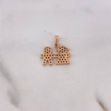 Dije Niño - Niña 1.6gr / 1.6cm / Circones Blancos Oro Rosa 18K $