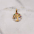 Dije Arbol De la Vida 2.05gr / 2.7cm / Circones Colores Dos Oros Amarillo Blanco 18K #