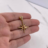Dije Estrella Cardinal 1.5gr / 3cm / Circones Fucsia Blanco Oro Amarillo 18K $