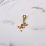 Dije Estrella Cardinal 1.5gr / 3cm / Circones Fucsia Blanco Oro Amarillo 18K $