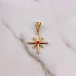 Dije Estrella Cardinal 1.5gr / 3cm / Circones Fucsia Blanco Oro Amarillo 18K $