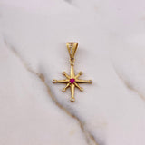 Dije Estrella Cardinal 1.5gr / 3cm / Circones Fucsia Blanco Oro Amarillo 18K $