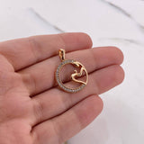 Dije Circulo Amor 2gr / 2.6cm / Circones Blancos Oro Rosa 18K $