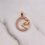 Dije Circulo Amor 2gr / 2.6cm / Circones Blancos Oro Rosa 18K $