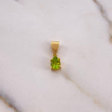 Dije Gota Canasta 0.9gr / 1.6cm / Circon Verde Oro Amarillo 18K $
