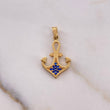 Dije Ancla 1.7gr / 2.6cm / Circones Azules Oro Amarillo 18K $