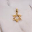 Dije Estrella De David 2.05gr / 2.9cm / Circones Blancos Oro Amarillo 18K $