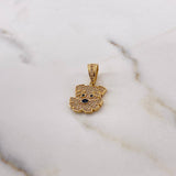 Dije Perro 3.1gr / 2.5cm / Circones Negros Blancos Oro Amarillo 18K &