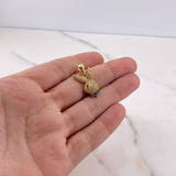 Dije Conejo 1.95gr / 2.2cm / Circones Negros Blancos Oro Amarillo 18K $