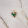 Dije Silueta Corazon 1.85gr / 2.1cm / Circones Verdes Blancos Dos Oros Amarillo Blanco 18K #