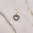 Dije Silueta Corazon 1.45gr / 2cm / Doble Faz Circones Azules Blancos Oro Amarillo 18K #