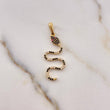 Dije Serpiente 1.9gr / 3.9cm / Circones Negros Fucsias Blancos Oro Amarillo 18K &