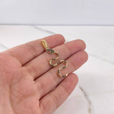 Dije Serpiente 1.9gr / 3.9cm / Circones Negros Fucsias Blancos Oro Amarillo 18K &