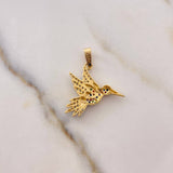 Dije Colibri 2.15gr / 2.5cm / Circones Colores Dos Oros Amarillo Blanco 18K #